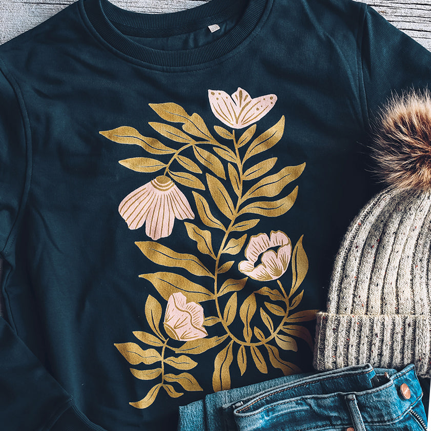 Folk & Lore Flowy Floral Organic Sweatshirt