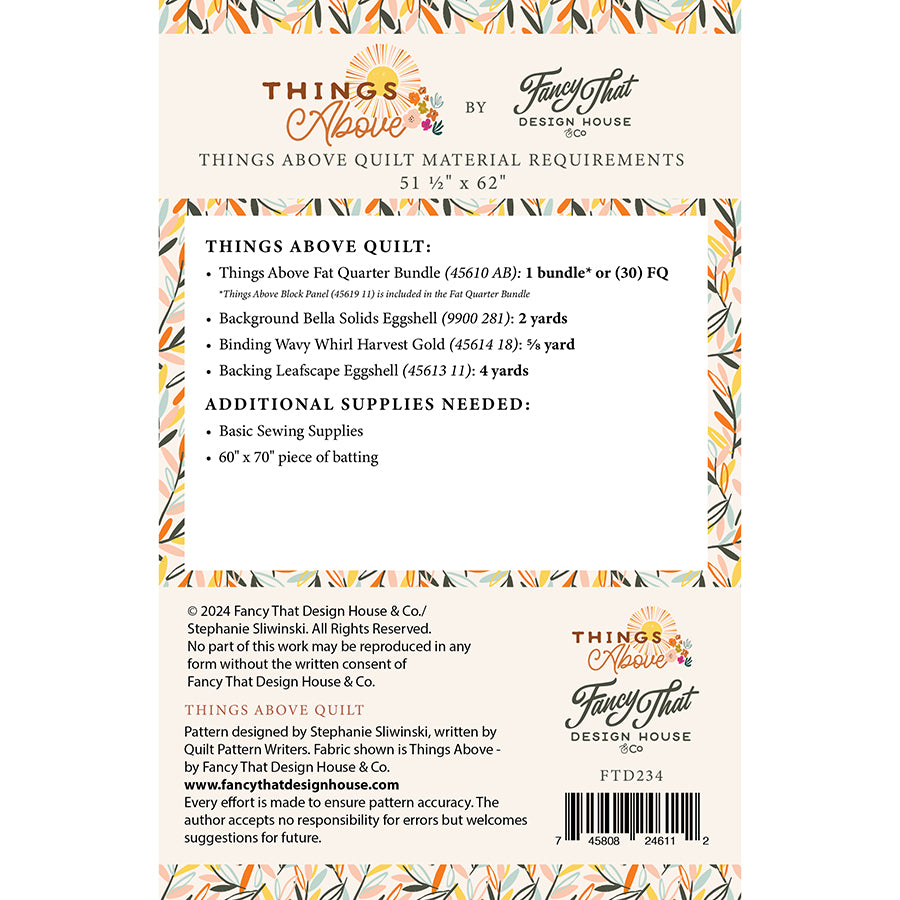 Moda Things Above Quilt Printed Pattern - PREORDER
