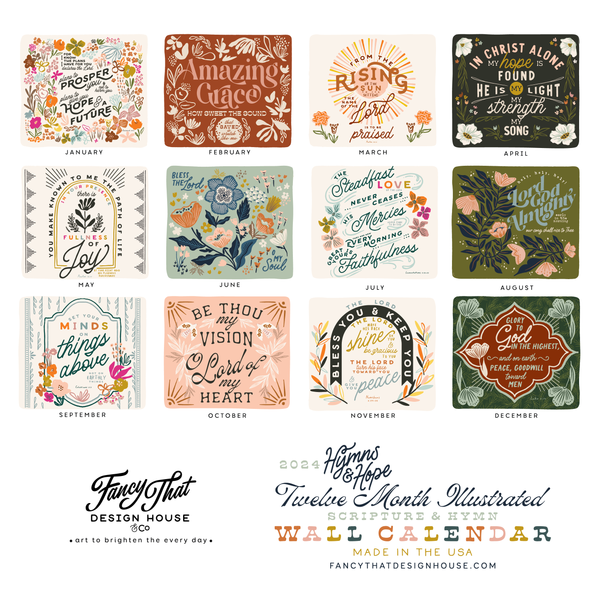 2024 Hymns & Hope Wall Calendar - Fancy That Design House & Co.