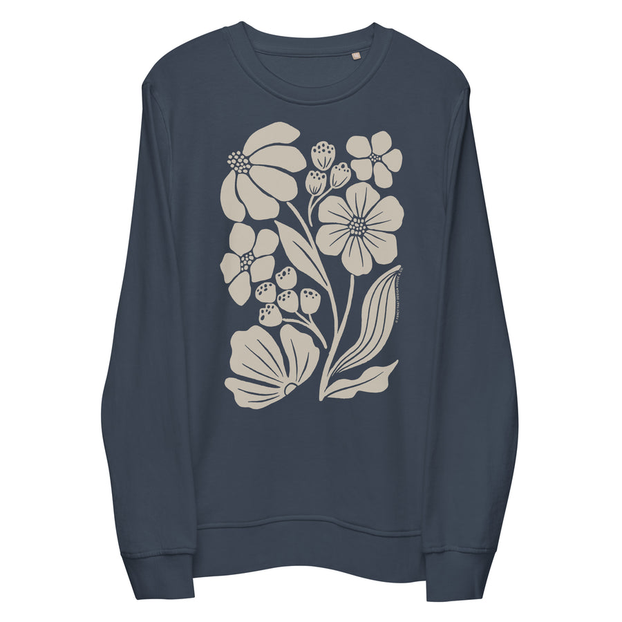 Block Floral Print Organic Sweatshirt