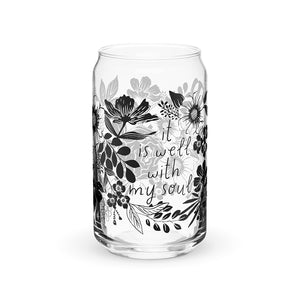 It Is Well With My Soul Florals Glass Can