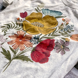 Colorful Flower Bouquet Triblend Tee / T Shirt