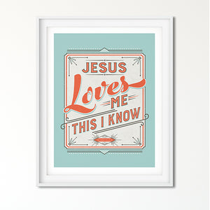 Jesus Loves Me Art Poster Print