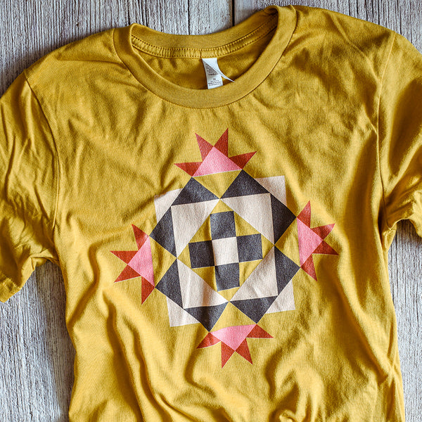 Mosaic Patchwork Star Quilt Block Tee / T shirt