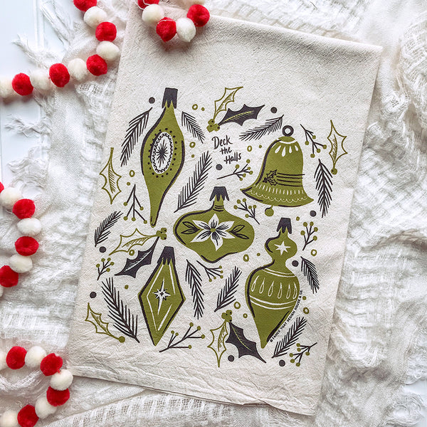 Vintage Ornaments Christmas/Holiday Tea Towel - Fancy That Design House &  Co.