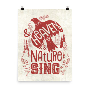 Heaven and Nature Sing Bird Art Poster Print