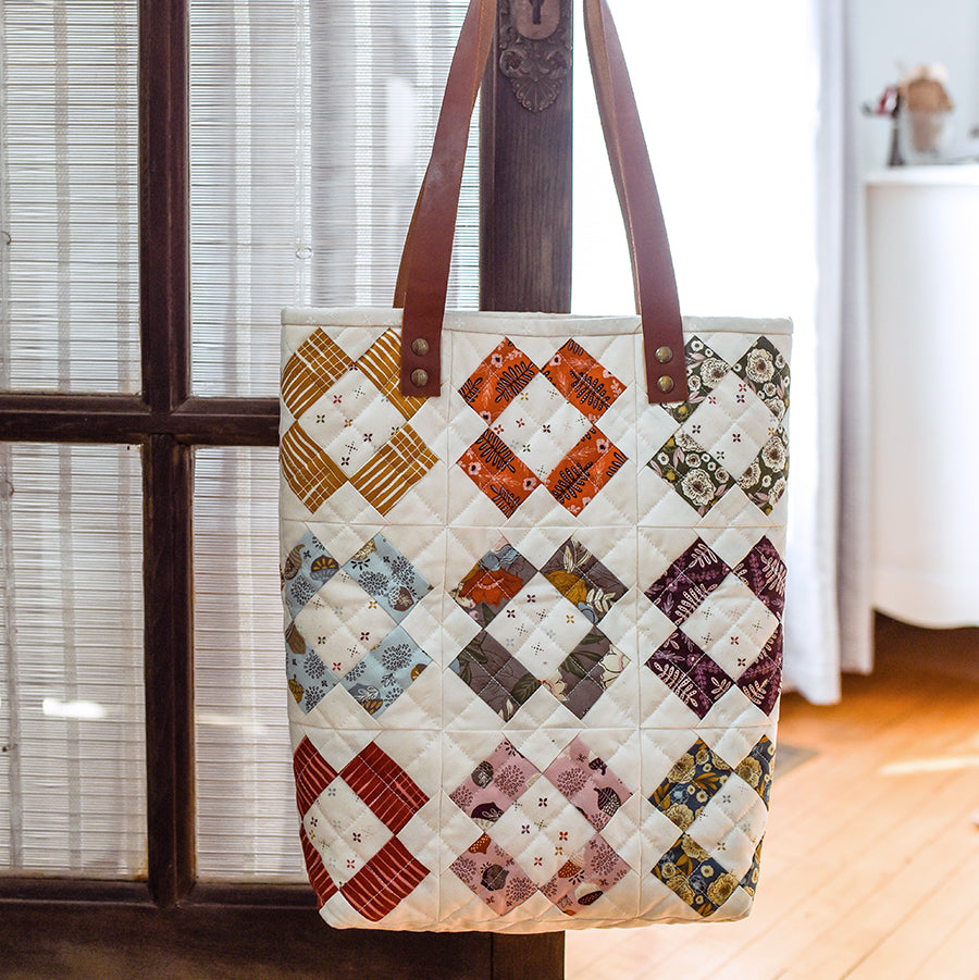 Quilted Mod Fresh Granny Tote Bag Pattern - PDF download