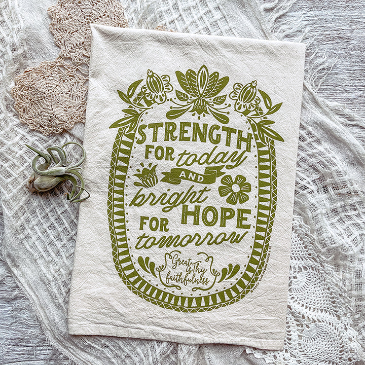 Strength for Today, Bright Hope for Tomorrow Hymn Tea Towel