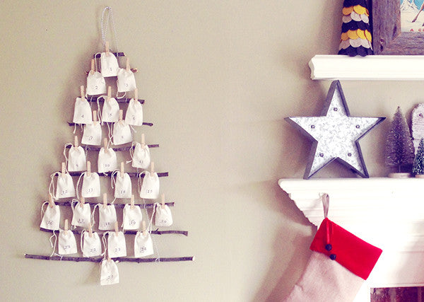 DIY Tree Branch Christmas Countdown