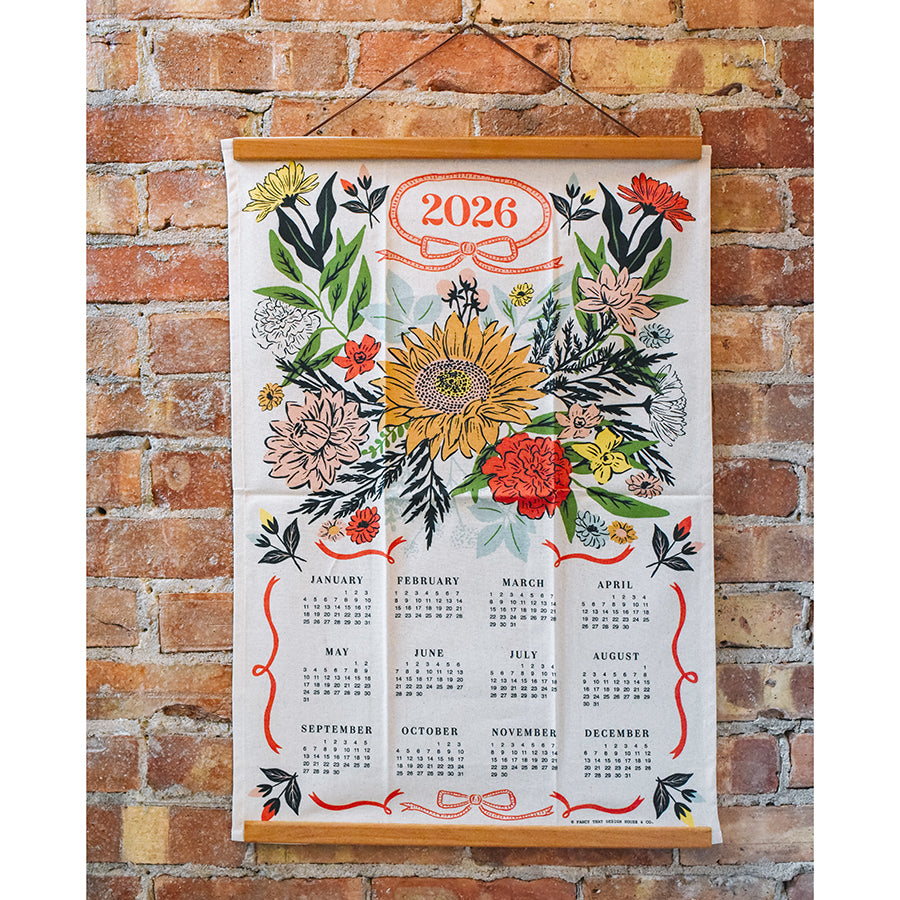 2026 Floral Tea Towel Calendar - PREORDER