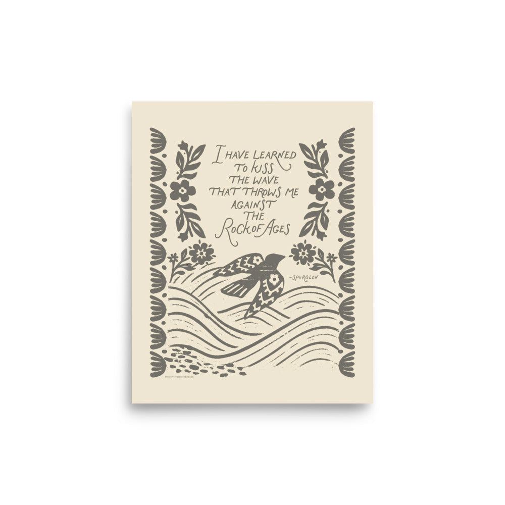 Kiss the Wave Art Poster Print