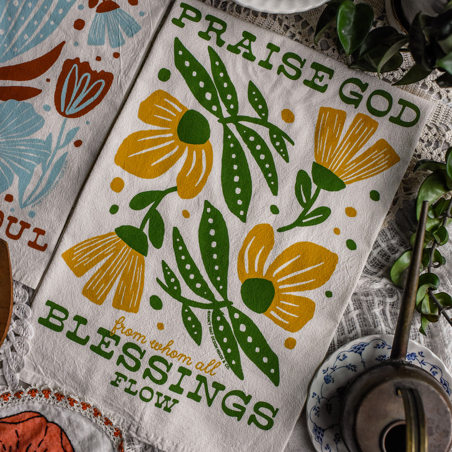 Praise God from Whom All Blessings Flow Hymn Tea Towel