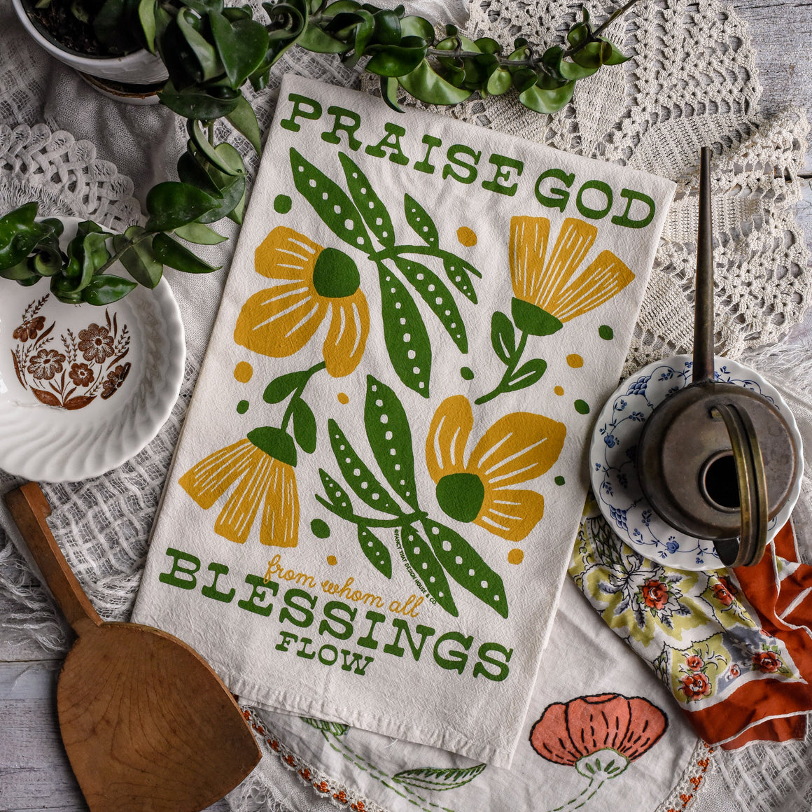 Praise God from Whom All Blessings Flow Hymn Tea Towel