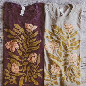 Folk & Lore Flowy Floral Triblend Tee / T Shirt