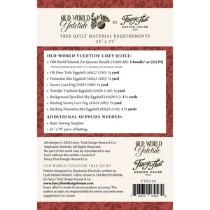 Moda Old World Yuletide Tree Quilt Printed Pattern - PREORDER CLOSED