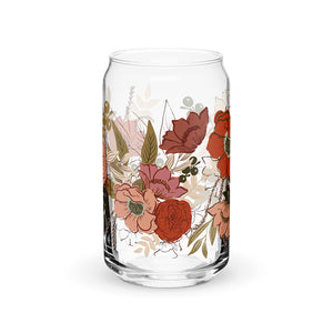 Slow Stroll Florals Glass Can (Reds)