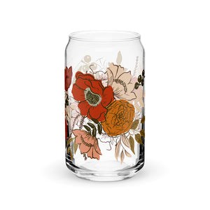 Slow Stroll Florals Glass Can (Reds)