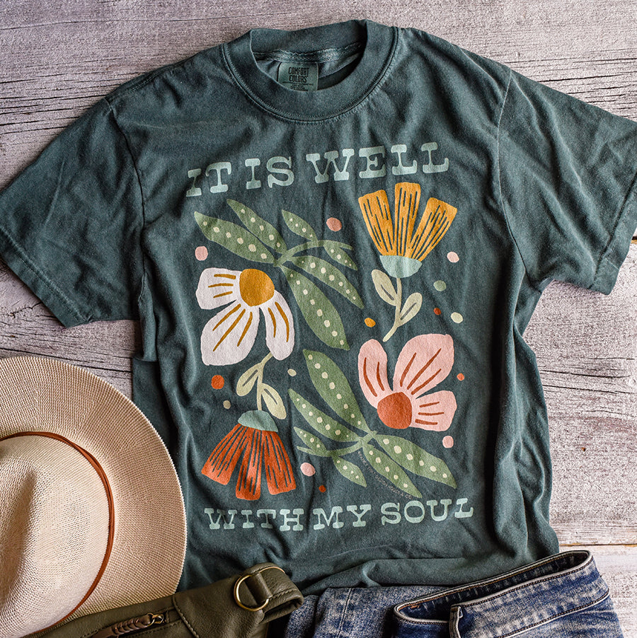 It is Well with My Soul Comfort Colors 100% Cotton Tee T Shirt