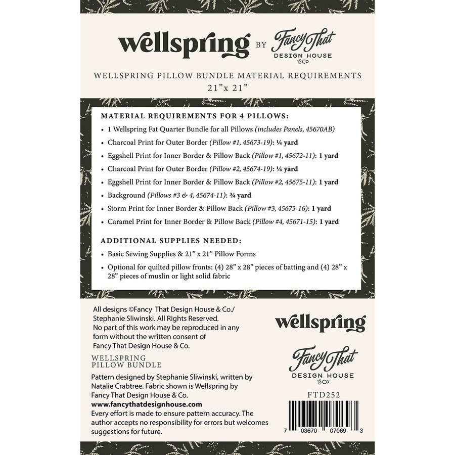 Moda Wellspring Pillow Bundle Printed Pattern Booklet - PREORDER