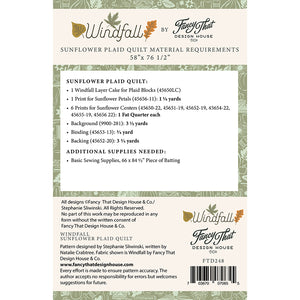 Moda Windfall Sunflower Plaid Quilt Printed Pattern Booklet - PREORDER
