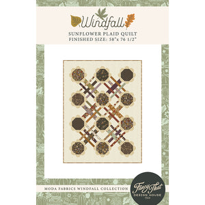 Moda Windfall Sunflower Plaid Quilt Printed Pattern Booklet - PREORDER