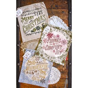 Old World Yuletide Cotton Drawstring Gift Bag