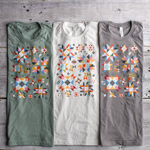 Bright Quilt Block Tee / T-Shirt - 100% Cotton