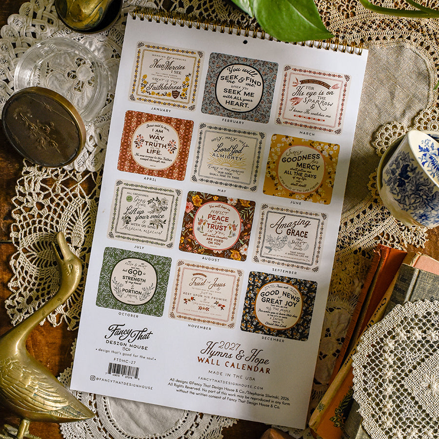 2027 Hymns & Hope Wall Calendar - PREORDER