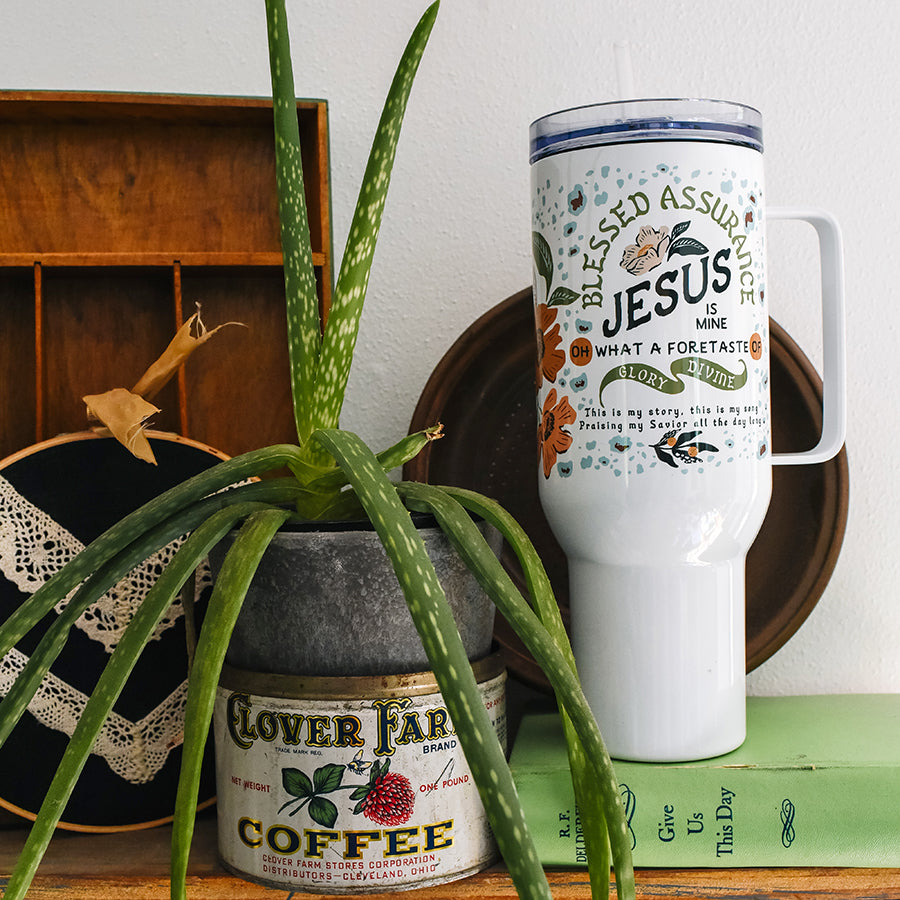 Blessed Assurance Travel Mug with Handle - Wellspring
