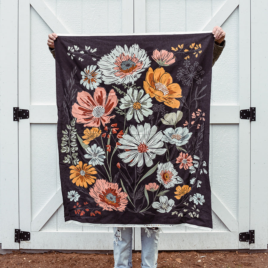 Woodland & Wildflowers Flowers & Leaves Black Woodland & Wildflowers Flowers & Leaves Black