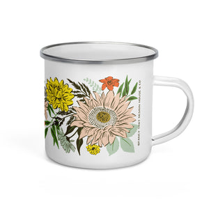 Happy Florals Enamel Camping Mug