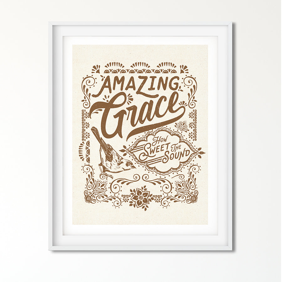 Fancy Script Grace Amazing Grace Doodles