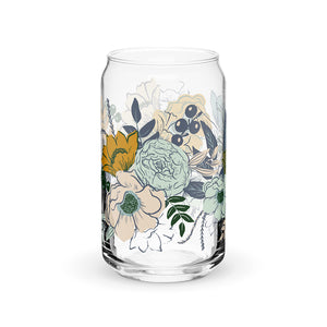 Slow Stroll Florals Glass Can (Blues)