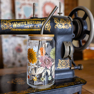 Windfall Collection Sunflower Glass Can