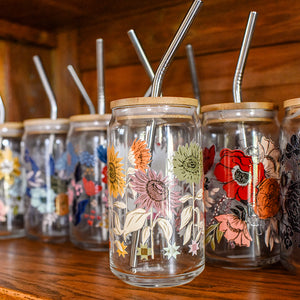Windfall Collection Sunflower Glass Can