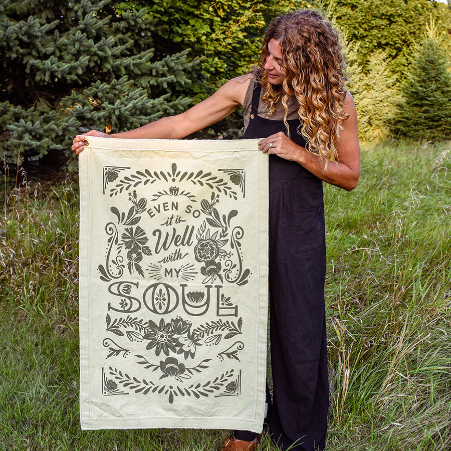 It is Well with my Soul Large Canvas Raw Edge Banner