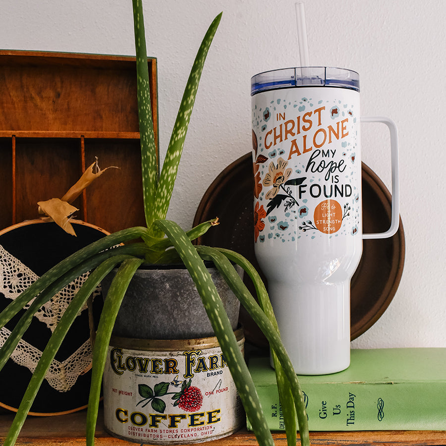 In Christ Alone Travel Mug with Handle - Wellspring
