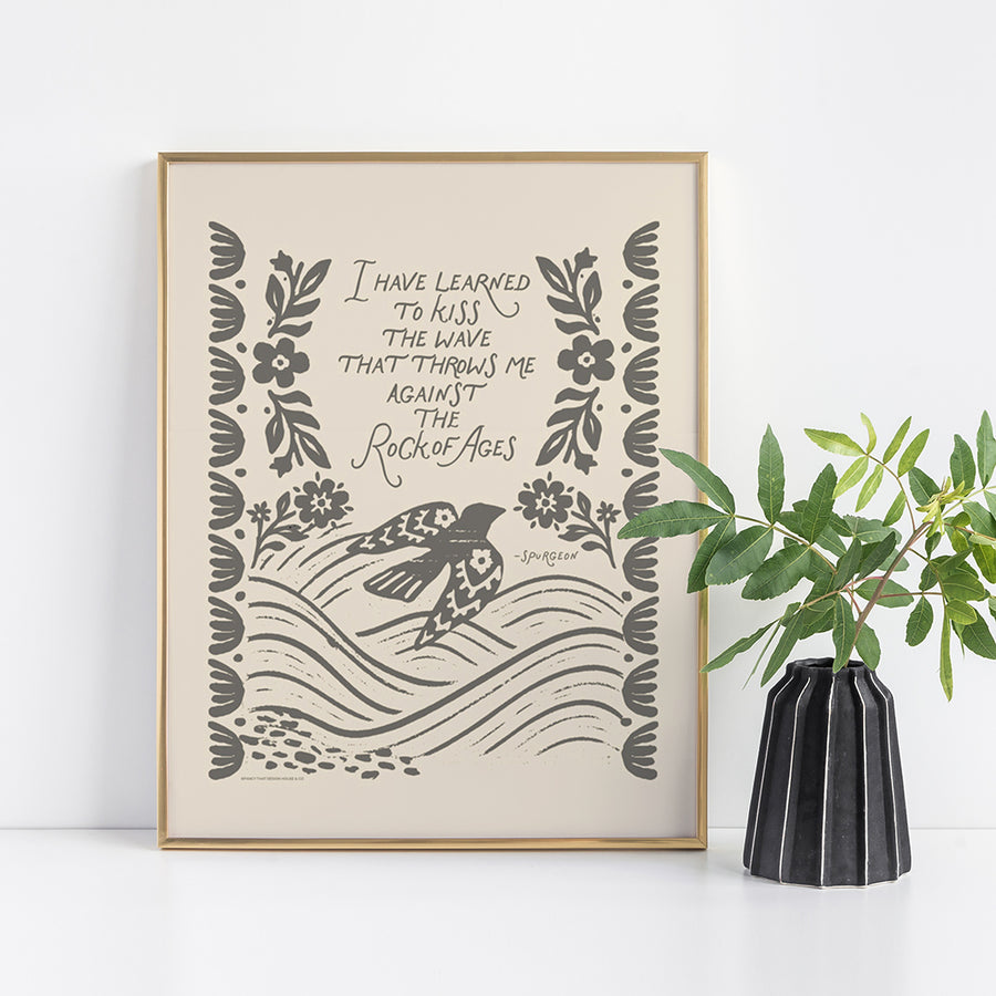 Kiss the Wave Art Poster Print