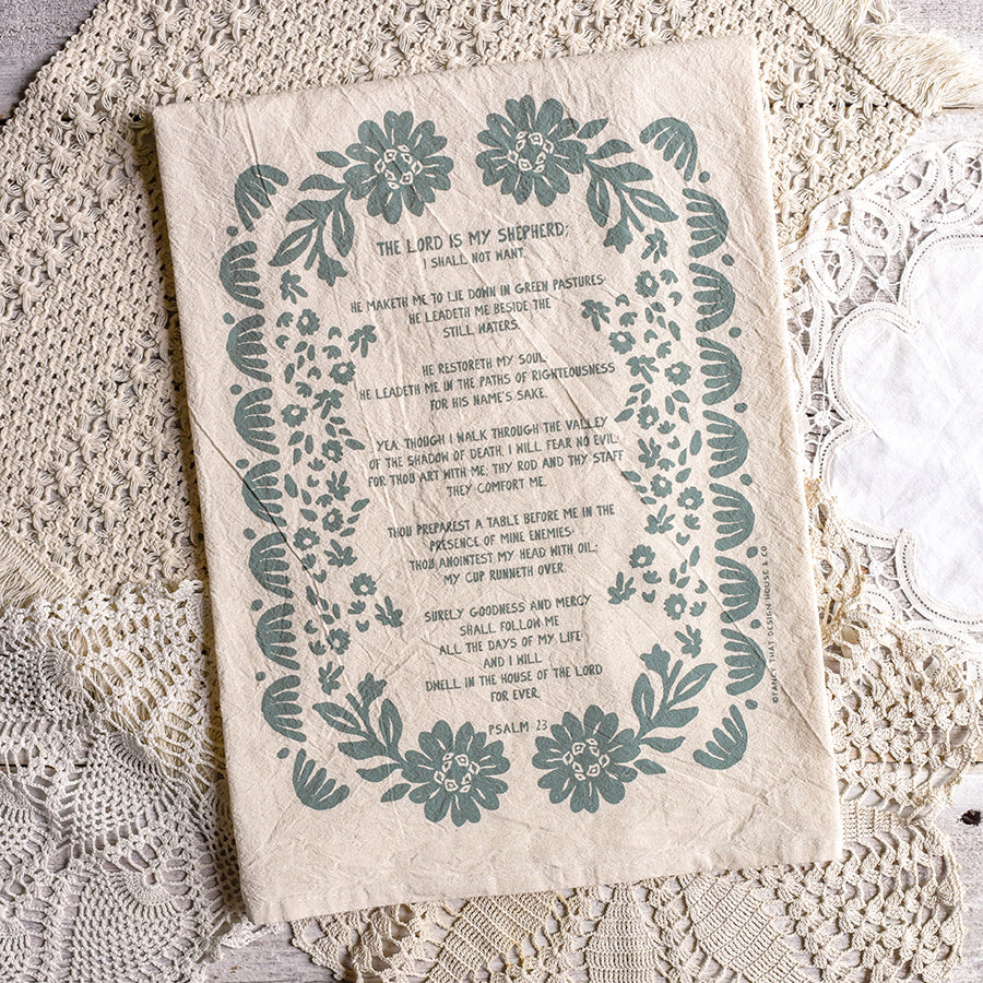 Psalm 23 - The Lord is my Shepherd Tea Towel