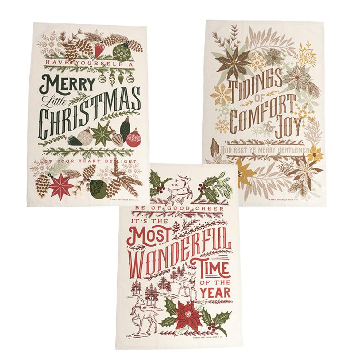 Moda Old World Yuletide Tea Towel Bundle