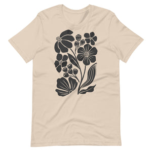Block Floral Print 100% Cotton Tee / T Shirt