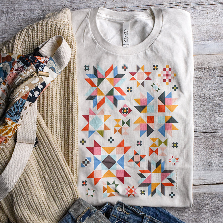 Bright Quilt Block Tee / T-Shirt - 100% Cotton