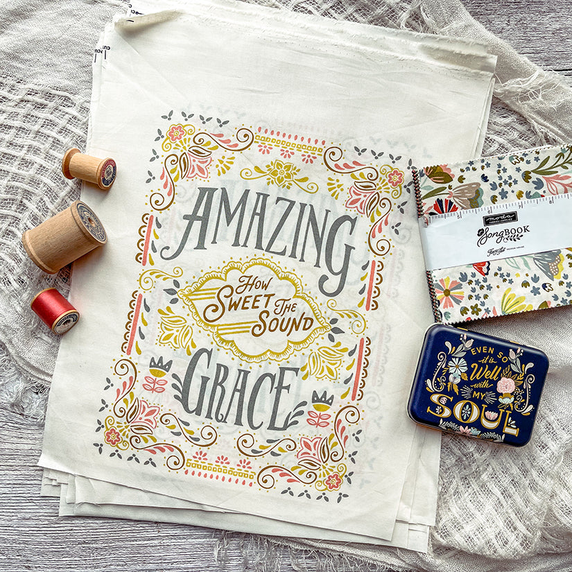 Moda Songbook Patterns Moda Songbook Hymn Panel - Individual Prints - Amazing Grace - Fancy ...