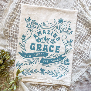 Amazing Grace How Sweet the Sound Hymn Tea Towel