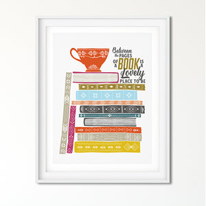Book Stack / Book Lover Art Poster Print