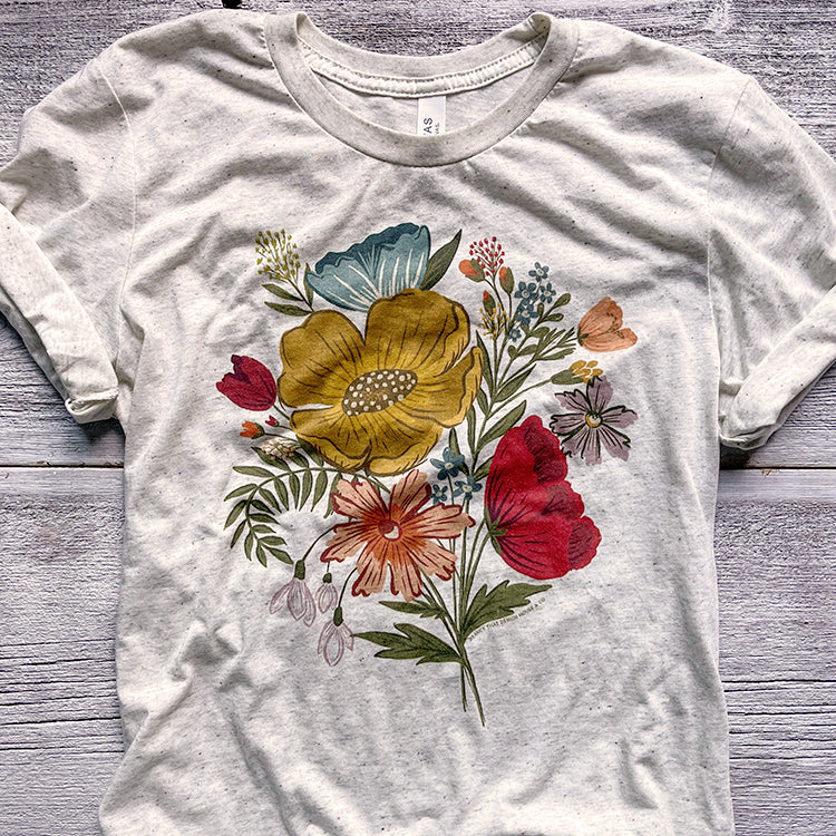  Colorful Decorative Floral Design Flowers T-Shirt