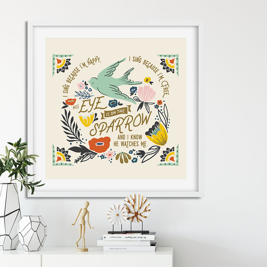 His Eye is on the Sparrow Art Poster Print