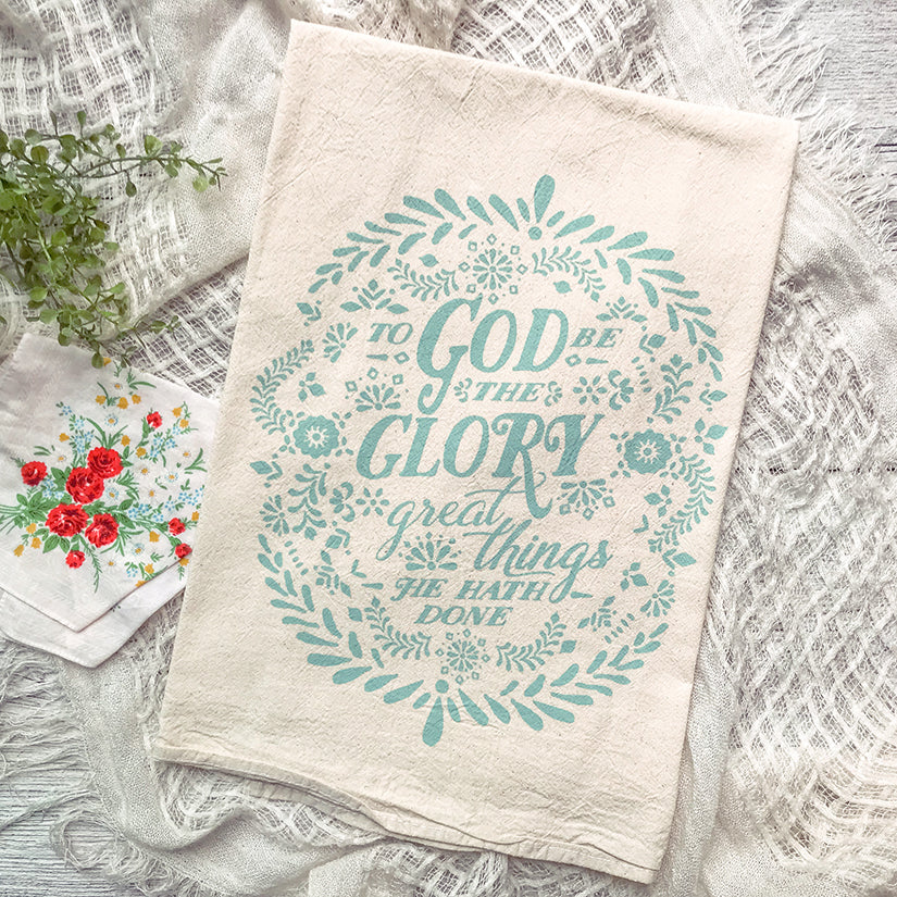 To God be the Glory Hymn Tea Towel