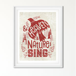 Heaven and Nature Sing Bird Art Poster Print