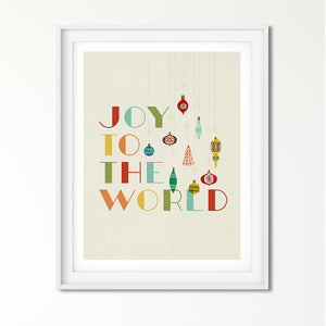 Joy to the World Christmas Ornament Art Poster Print